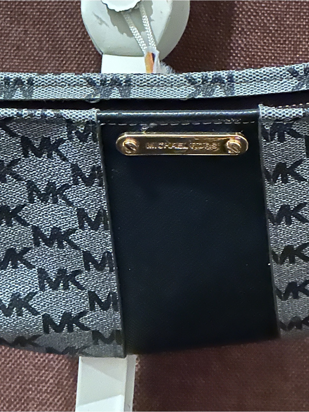 Michael Kors Black & Gray MK Logo Wallet with Gold Accent